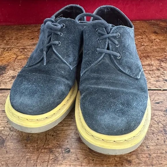 Dr. Martens 1461 Black Suede Contrast Light Colored Sole Size M9/L10/EU42