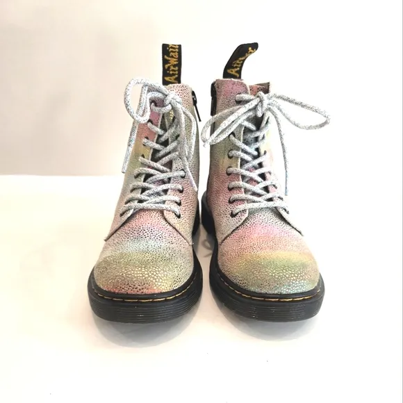 Dr Martens girls multicolored combat pascal boot, size 2