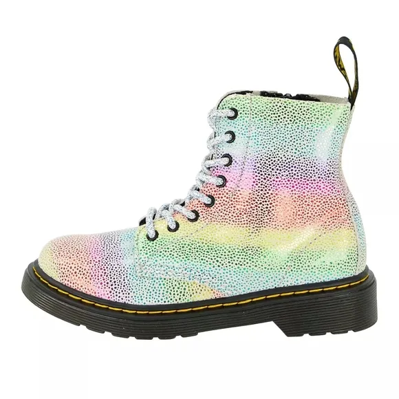 Dr Martens girls multicolored combat pascal boot, size 2