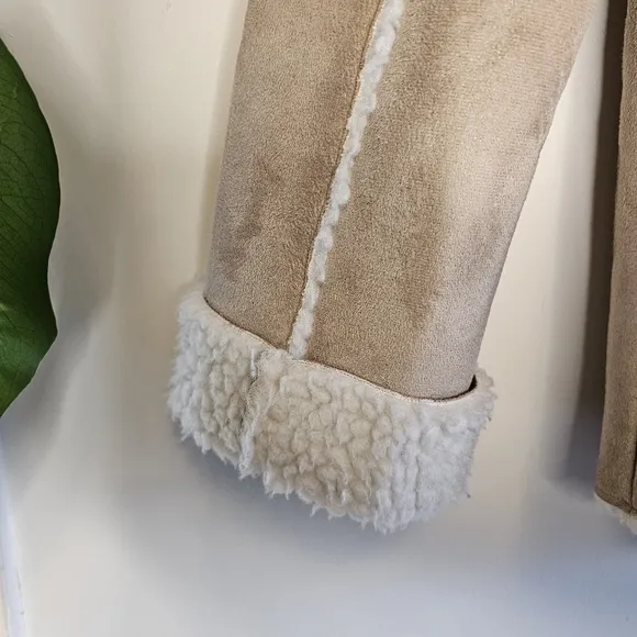 Ecote Shearling light brown Vegan Suede Coat Size Medium