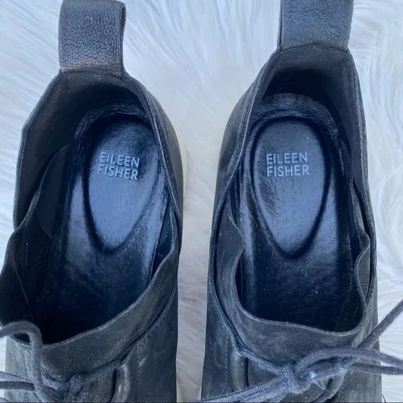 Eileen Fisher black Kipling suede Sneakers lace up shoes 9.5