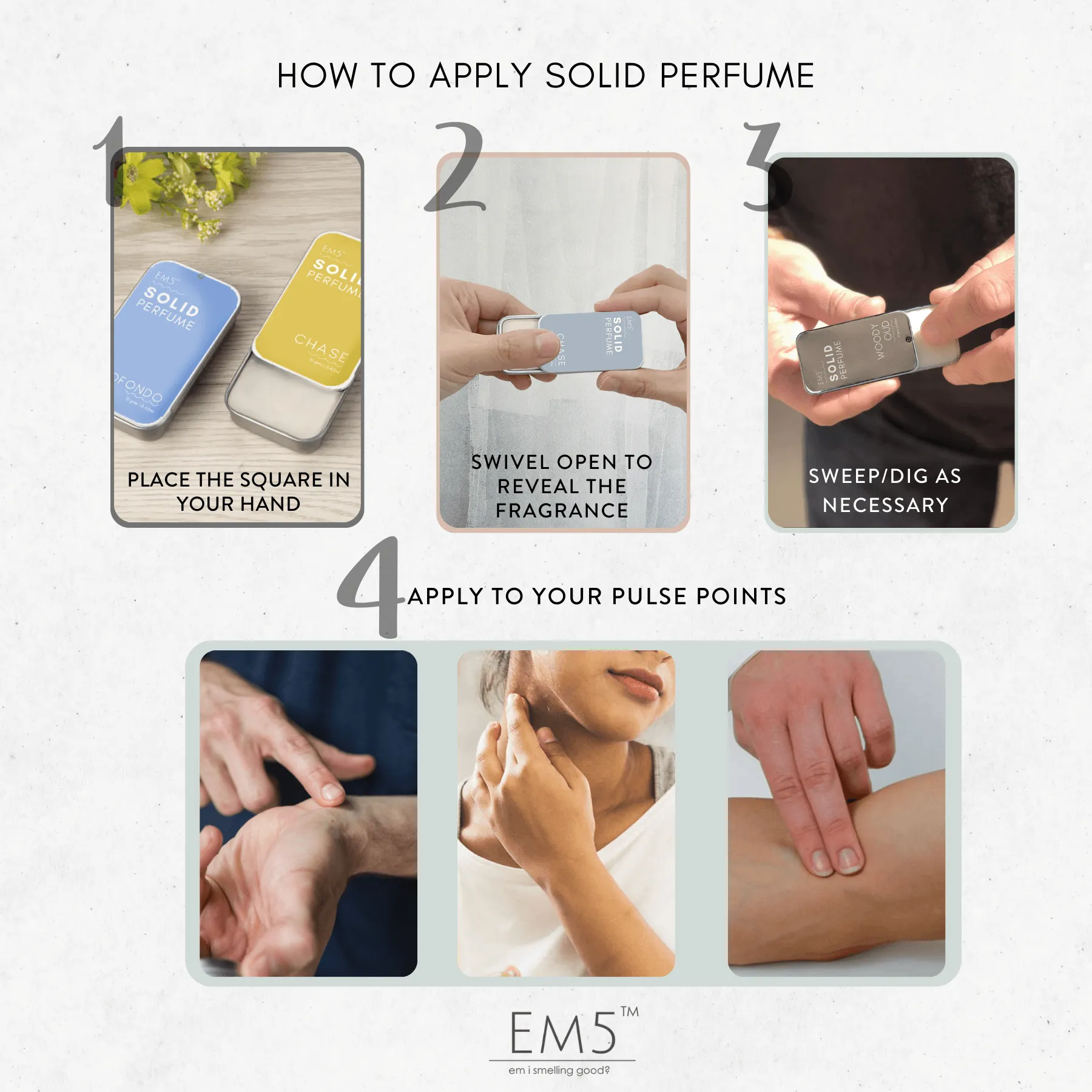EM5™ Nomade | Solid Perfume for Men & Women | Alcohol Free | Strong lasting fragrance | Amber Oud Spicy | Goodness of Beeswax   Shea Butter