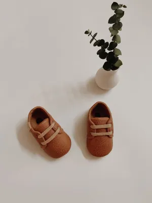 Faux Leather Crib Shoes | Brown