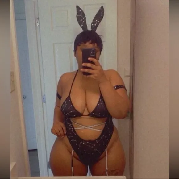 Festival Rave Easter Bunny Black Galaxy Star Bodysuit Outfit