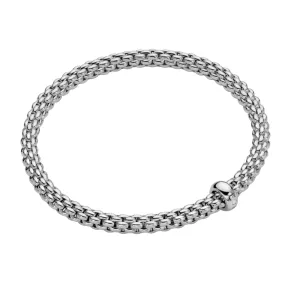 FOPE Solo 18k White Gold Flex'it Bracelet with White Diamond