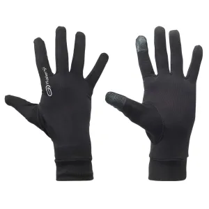 Gants de running tactiles Homme Femme- KIPRUN Warm 100 noir