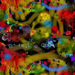 graffiti all over wallpaper