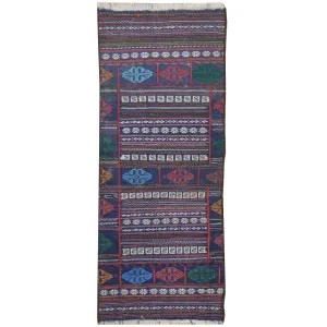 Hand-Woven Afghan Tribal Maleeki Sumak 100% Wool Handmade Rug (Size 1.9 X 4.4) Brral-5028