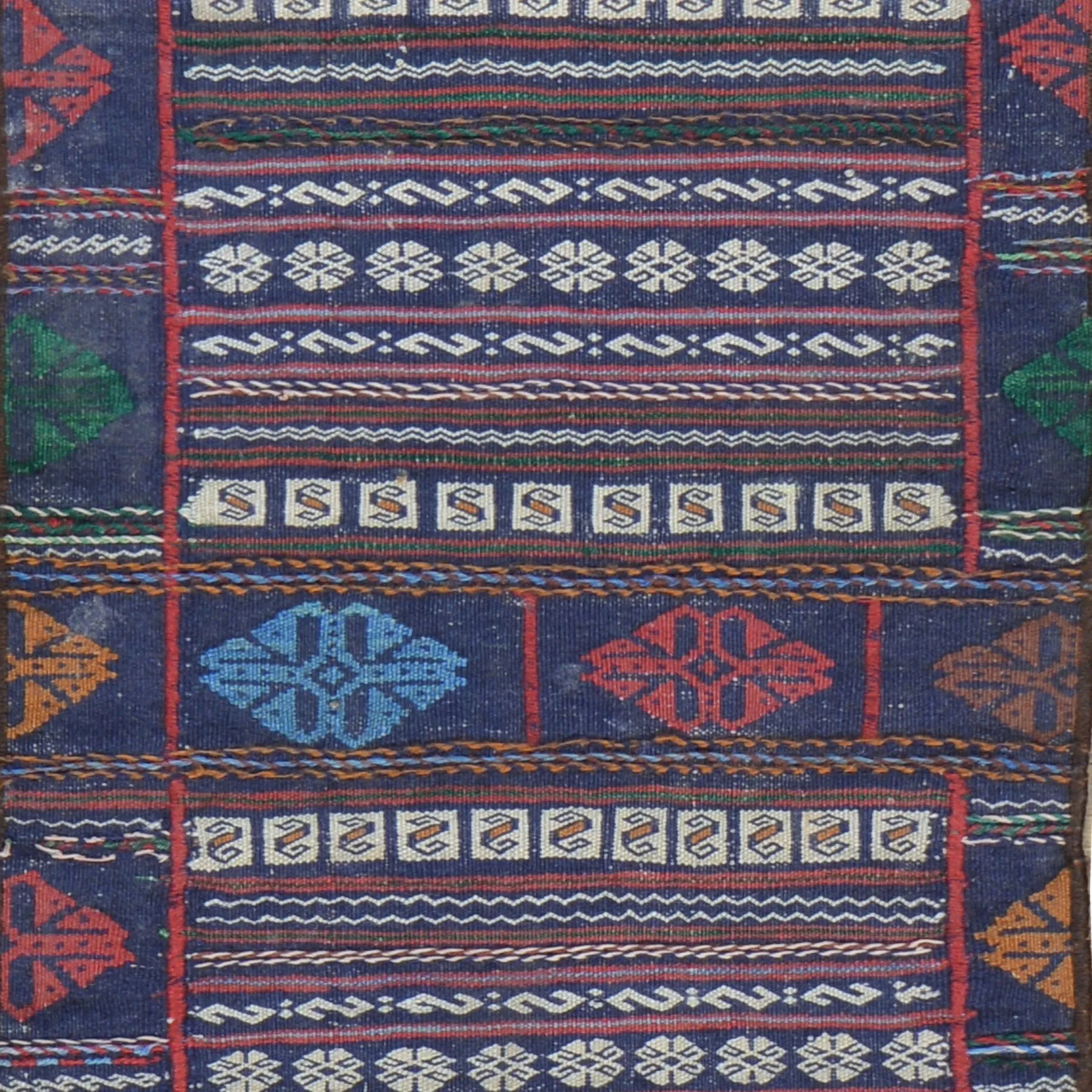 Hand-Woven Afghan Tribal Maleeki Sumak 100% Wool Handmade Rug (Size 1.9 X 4.4) Brral-5028