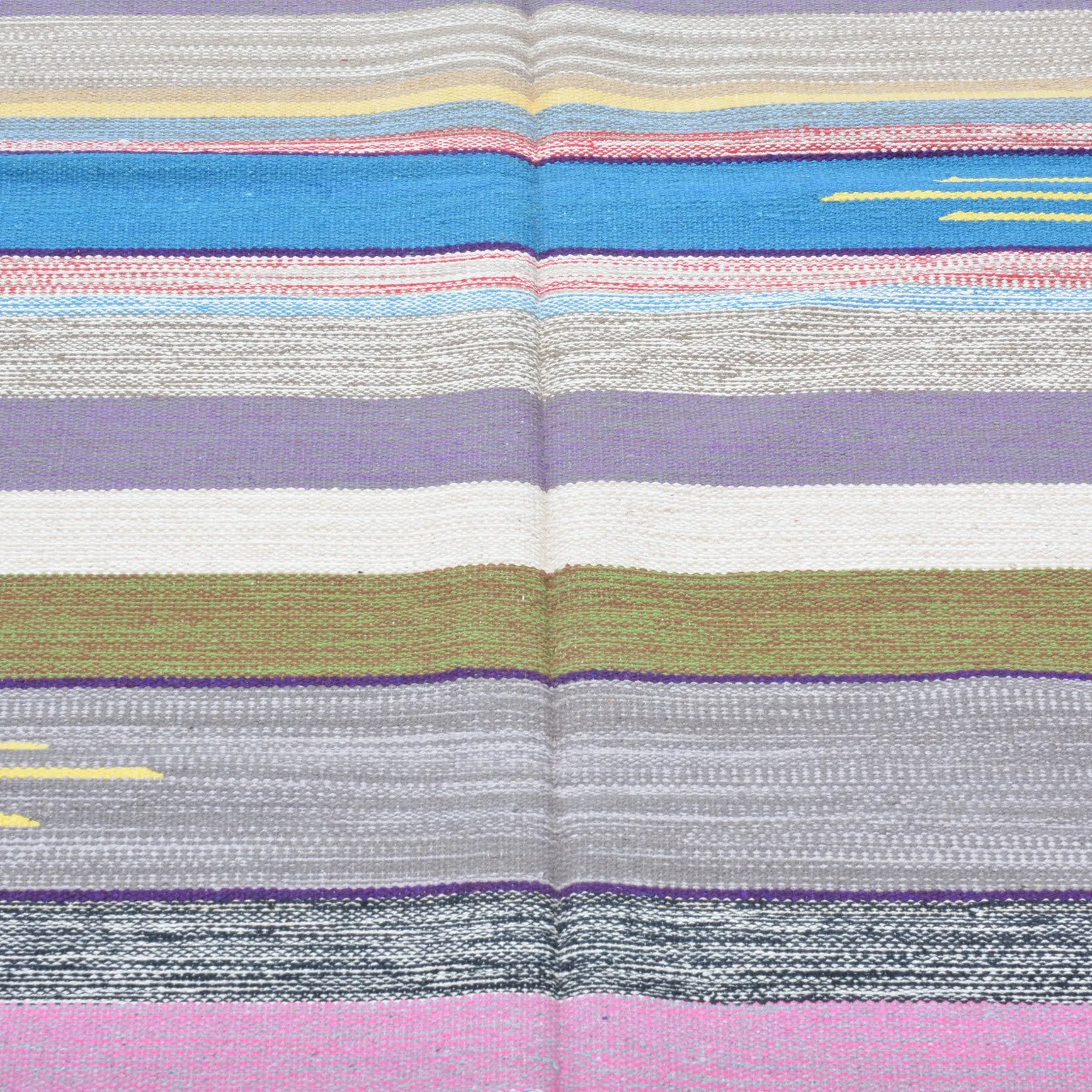 Hand-Woven Cotton Durree India Reversible Handmade Wool Rug (Size 3.10 X 6.0) Brrsf-1080