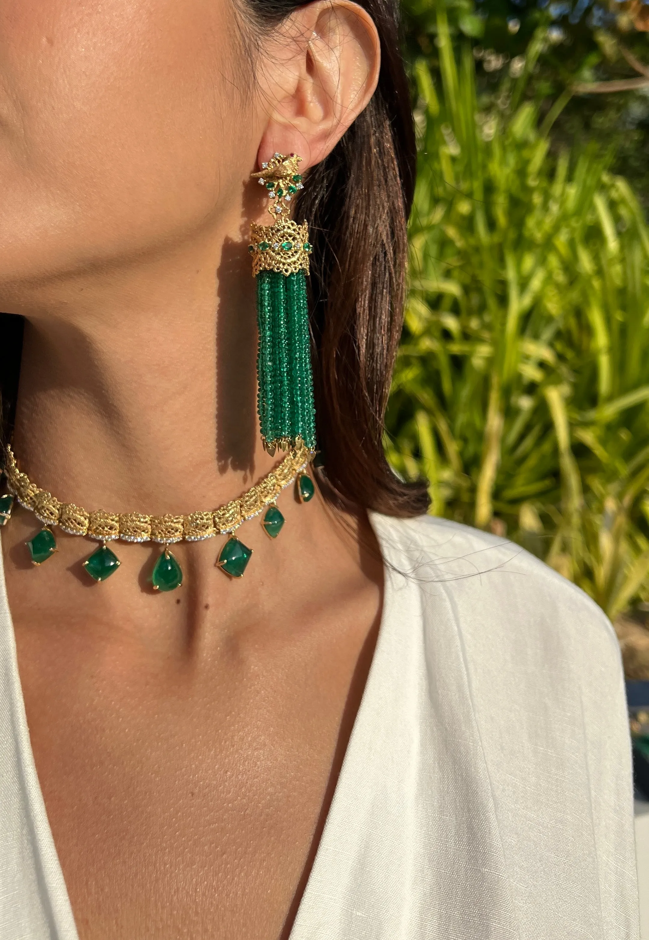 Hand Woven Gold Lace Necklace