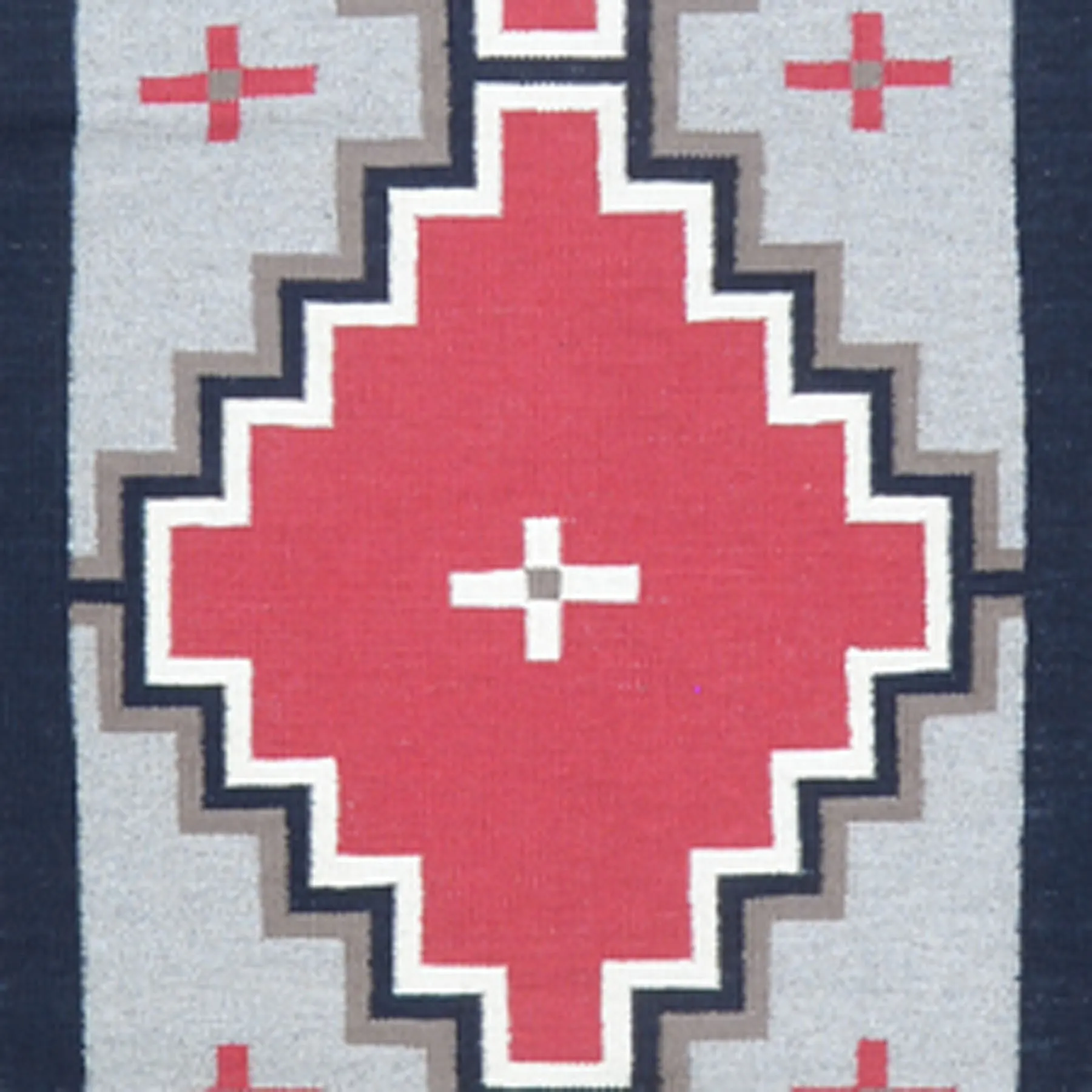 Hand-Woven Reversible Southwestern Design Handmade Wool Kilim (Size 2.6 X 15.7) Cwral-10995