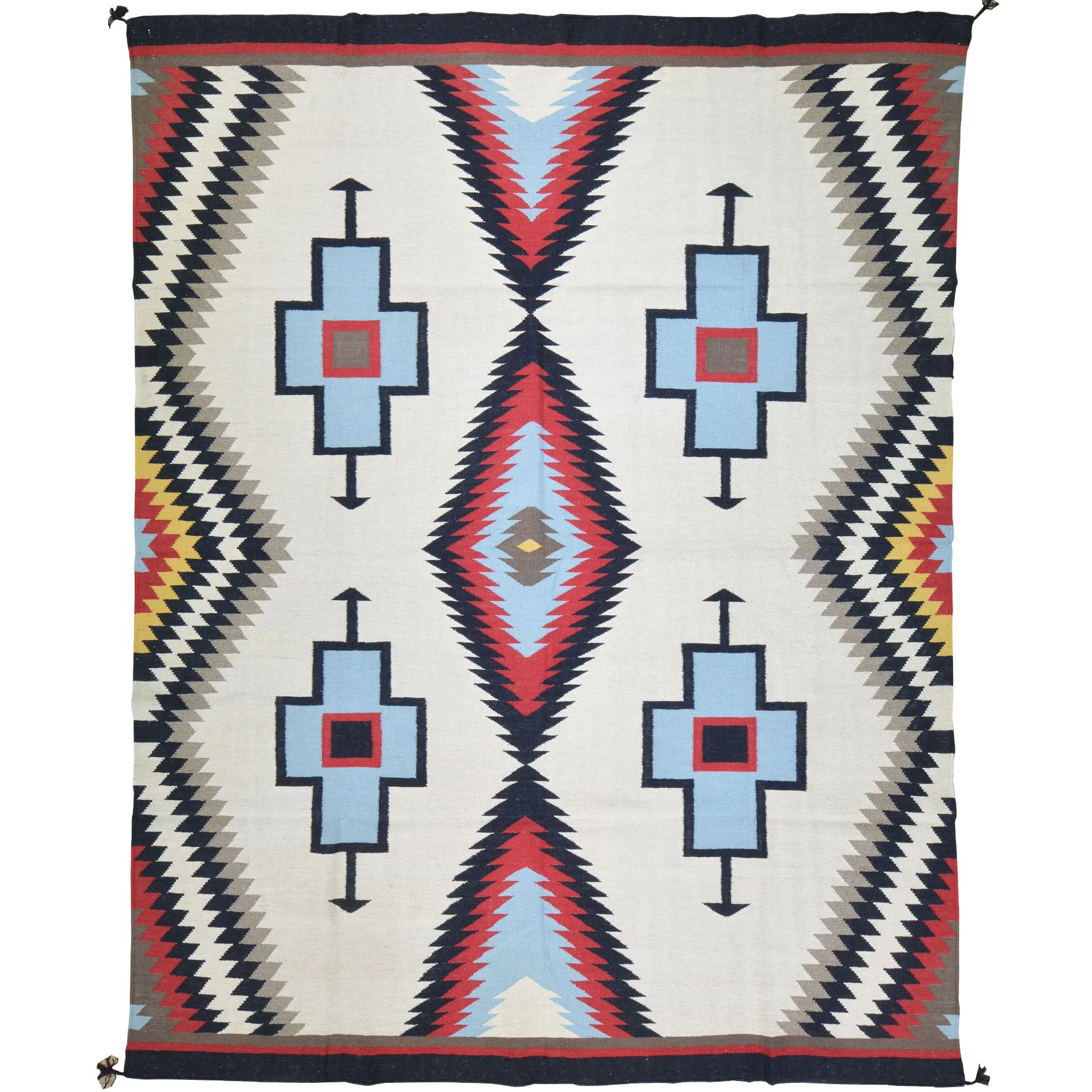 Hand-Woven Reversible Southwestern Design Handmade Wool Kilim (Size 8.0 X 10.1) Cwral-10314