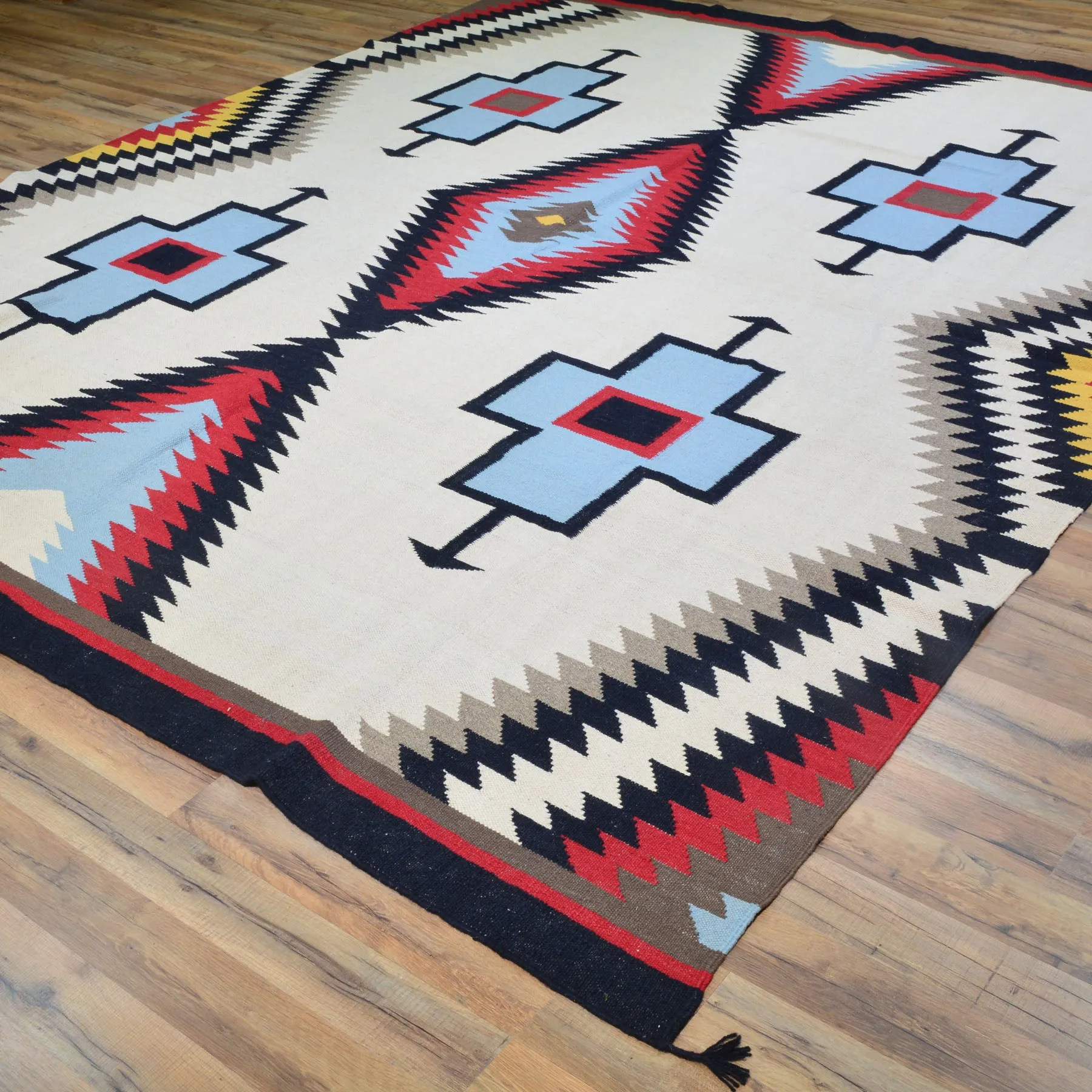Hand-Woven Reversible Southwestern Design Handmade Wool Kilim (Size 8.0 X 10.1) Cwral-10314