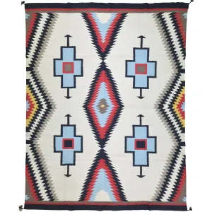 Hand-Woven Reversible Southwestern Design Handmade Wool Kilim (Size 8.0 X 10.1) Cwral-10314