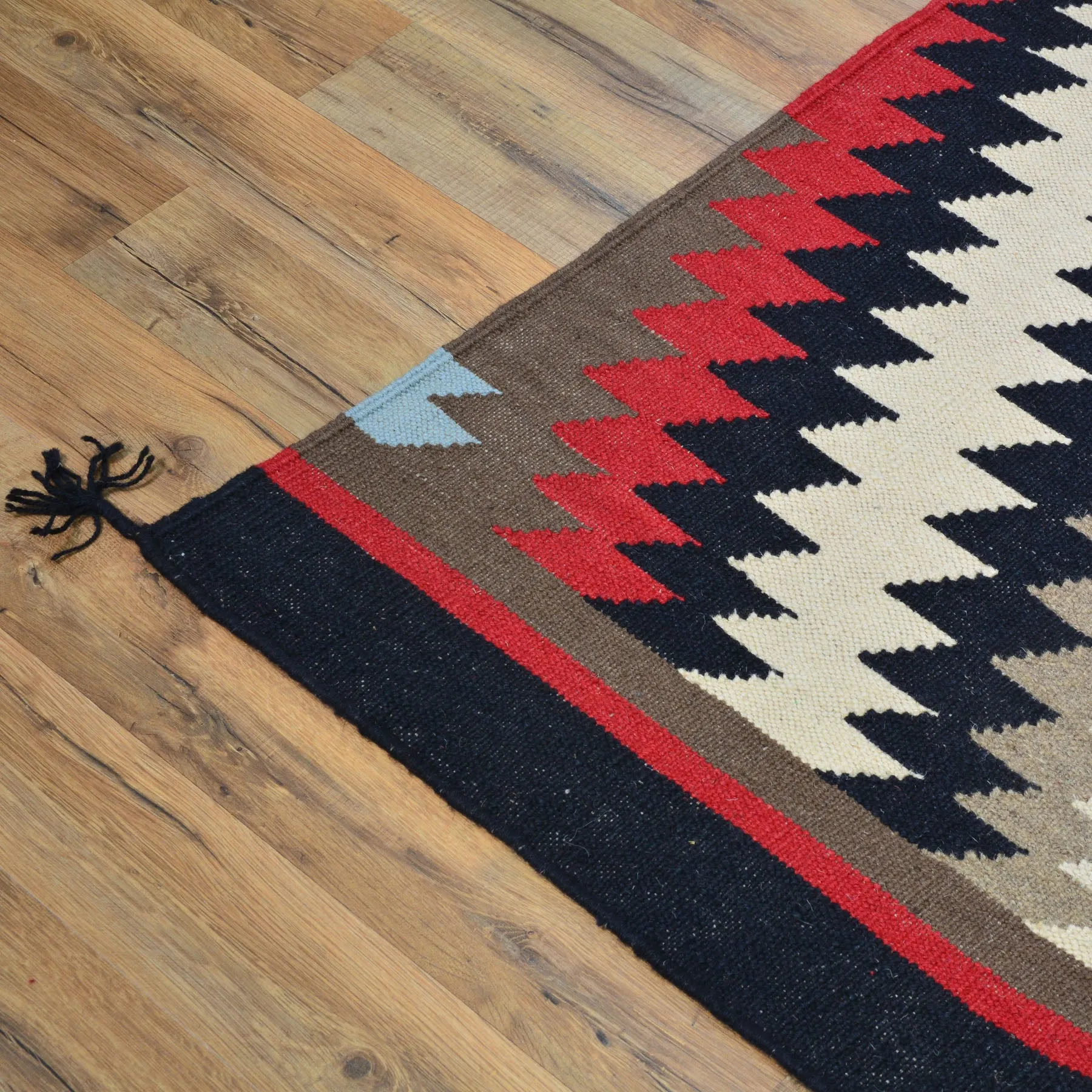 Hand-Woven Reversible Southwestern Design Handmade Wool Kilim (Size 8.0 X 10.1) Cwral-10314
