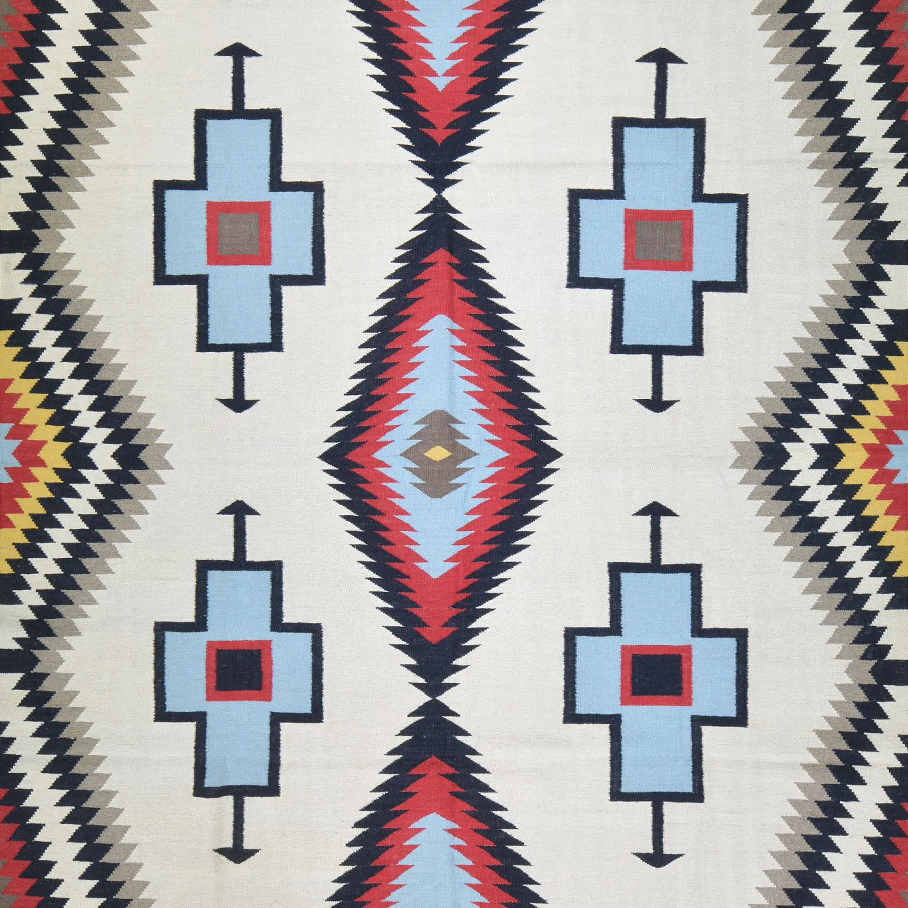 Hand-Woven Reversible Southwestern Design Handmade Wool Kilim (Size 8.0 X 10.1) Cwral-10314