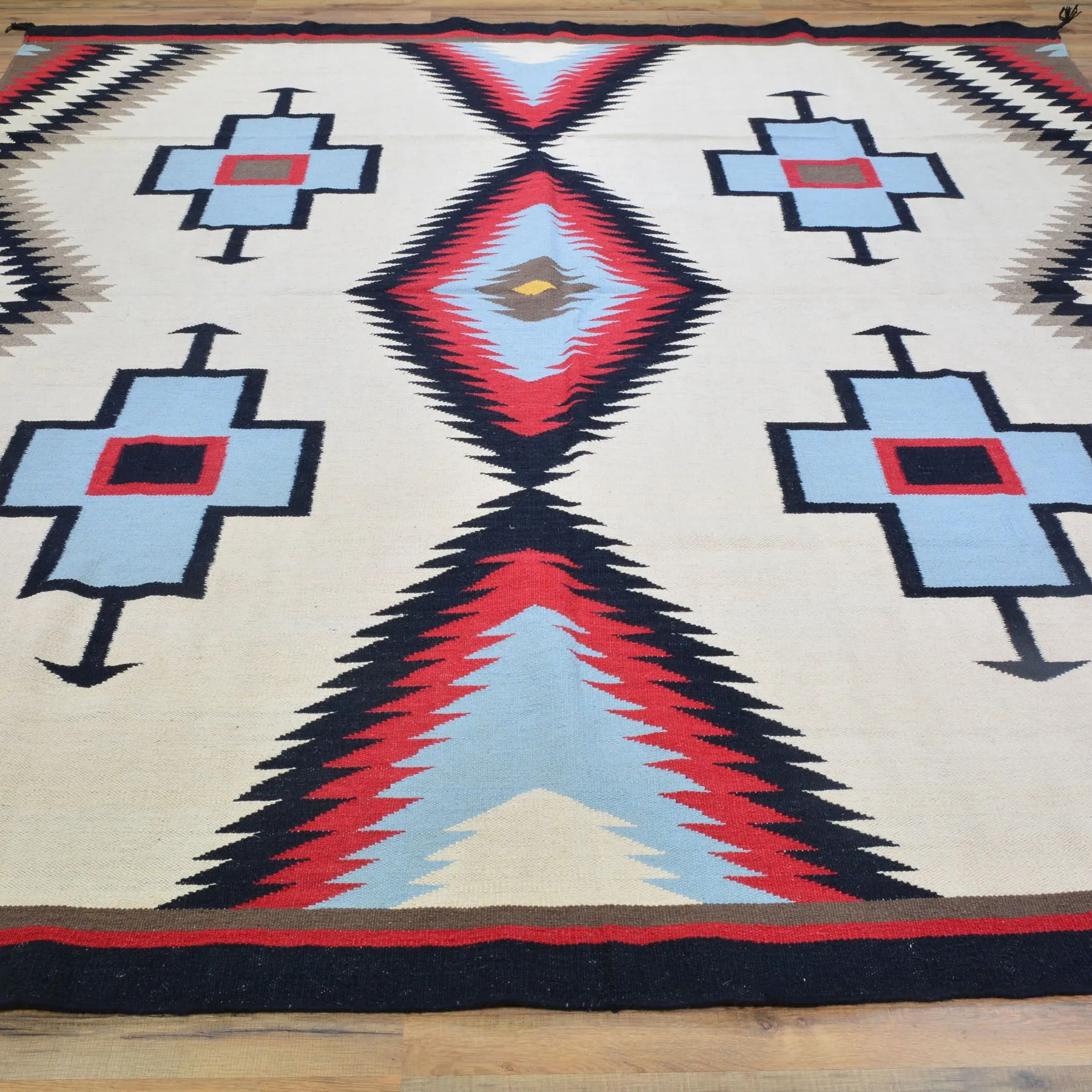 Hand-Woven Reversible Southwestern Design Handmade Wool Kilim (Size 8.0 X 10.1) Cwral-10314