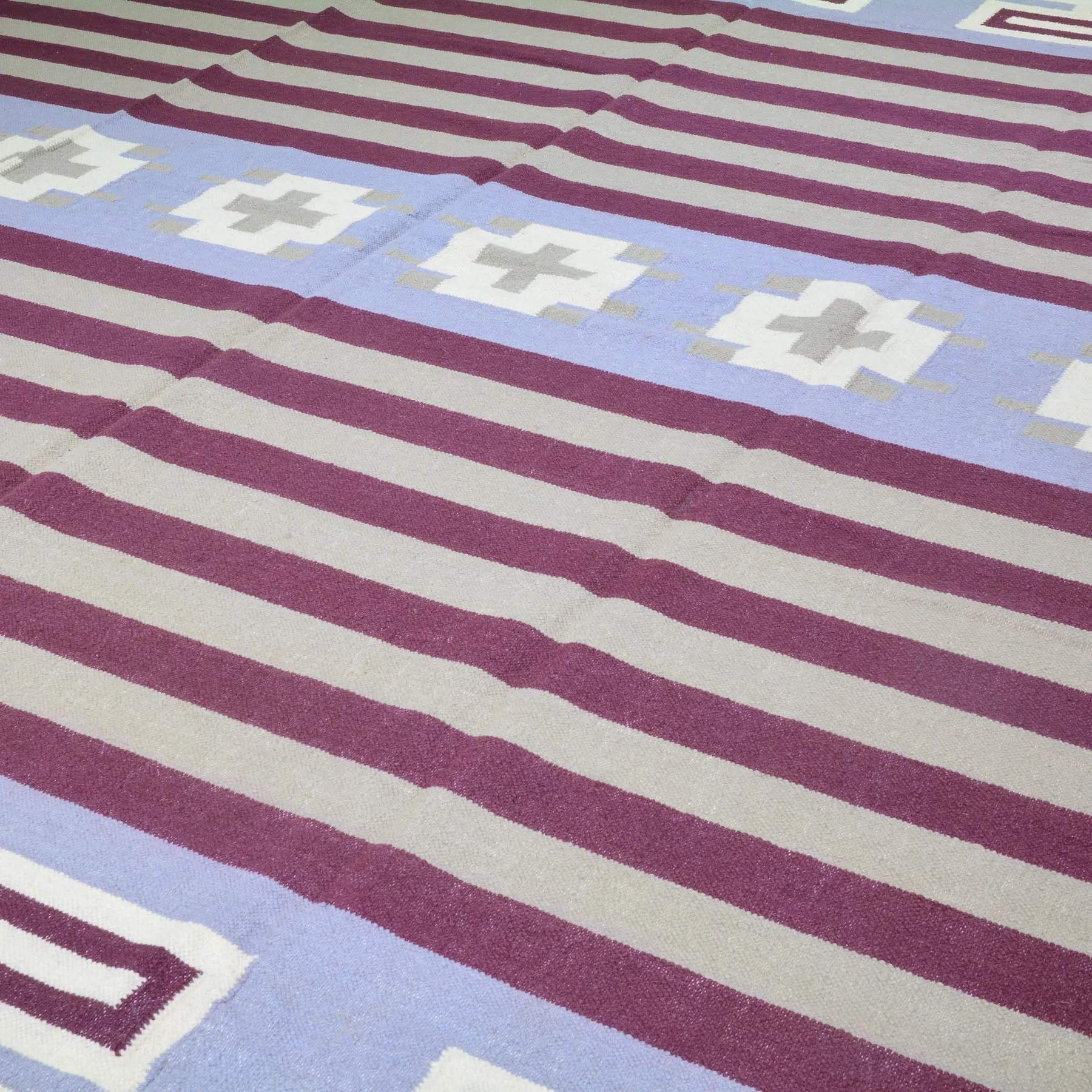 Hand-Woven Reversible Southwestern Design Handmade Wool Kilim (Size 8.10 X 12.3) Cwral-10497