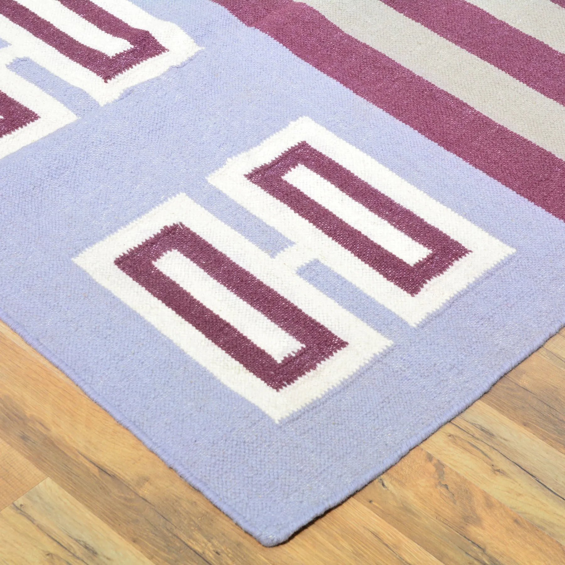 Hand-Woven Reversible Southwestern Design Handmade Wool Kilim (Size 8.10 X 12.3) Cwral-10497