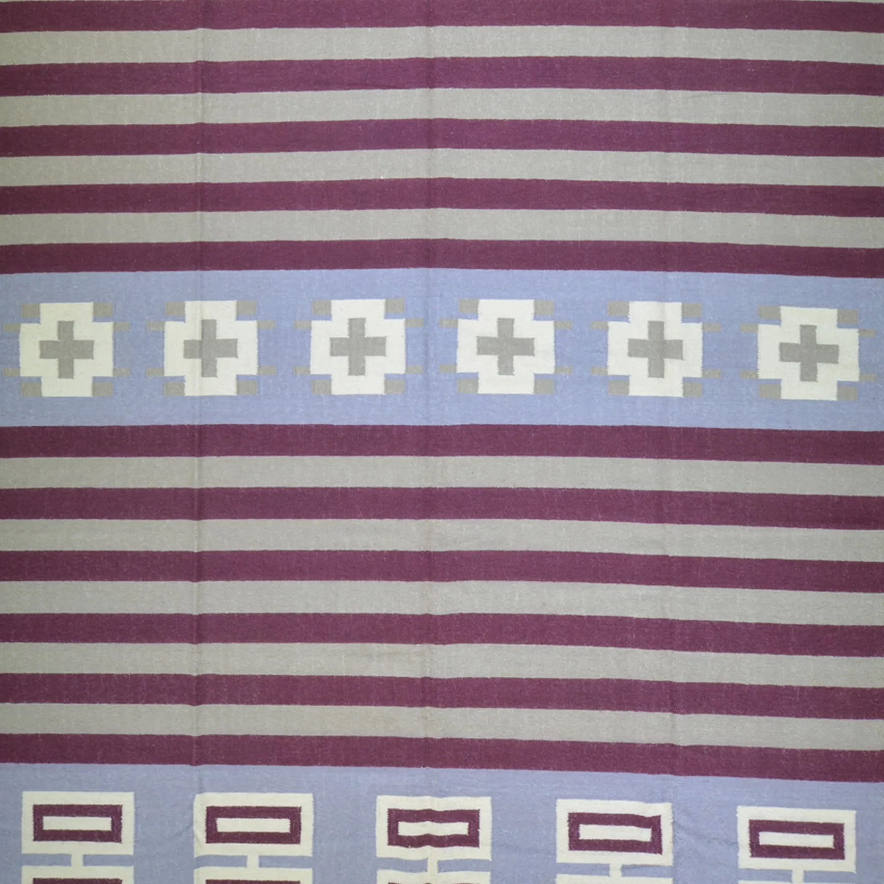 Hand-Woven Reversible Southwestern Design Handmade Wool Kilim (Size 8.10 X 12.3) Cwral-10497