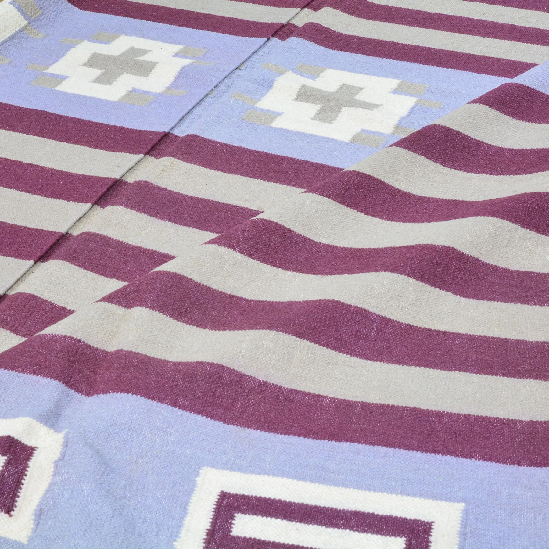 Hand-Woven Reversible Southwestern Design Handmade Wool Kilim (Size 8.10 X 12.3) Cwral-10497