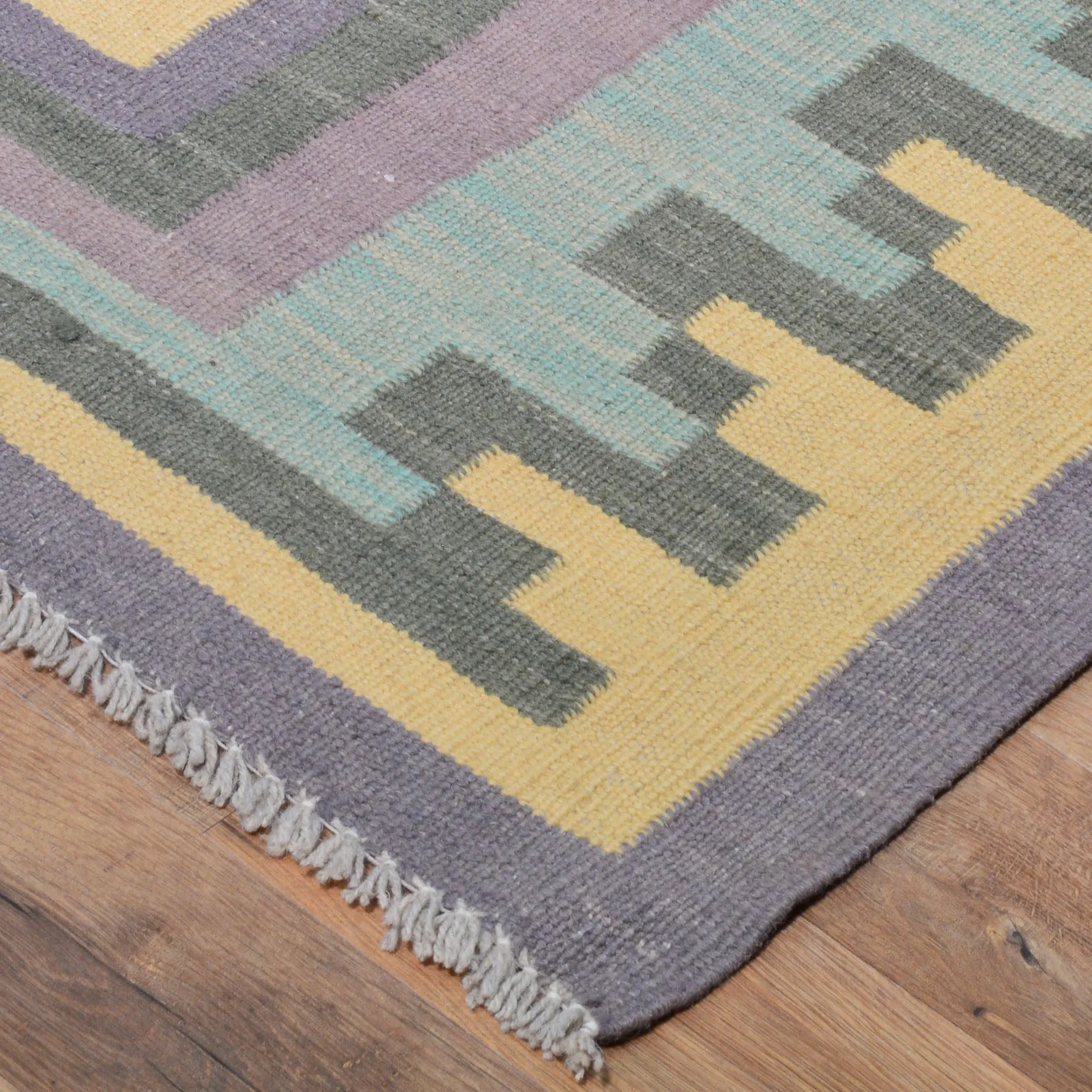 Hand-Woven Southwestern Design Wool Handmade Rug (Size 6.5 X 9.11) Cwral-8694