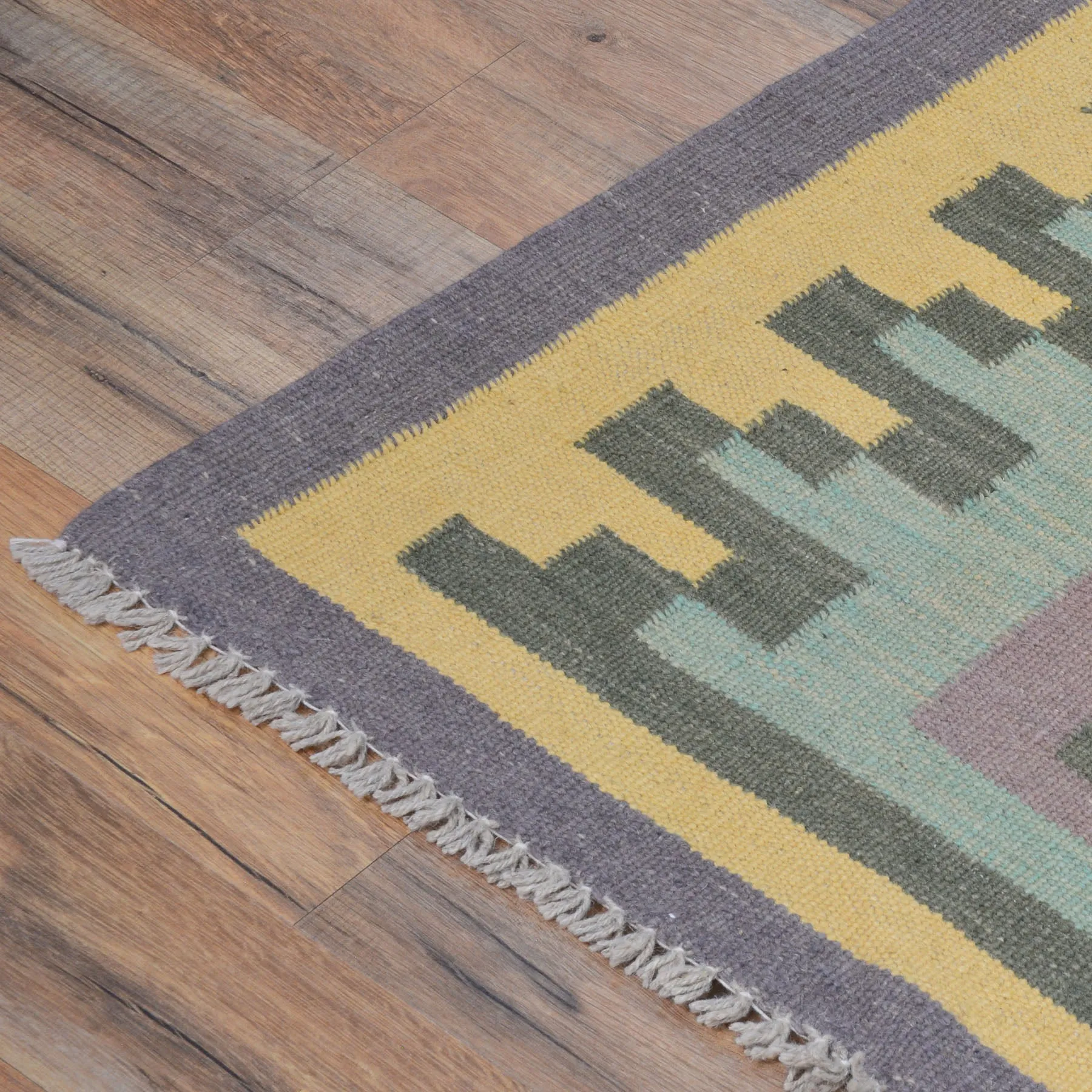 Hand-Woven Southwestern Design Wool Handmade Rug (Size 6.5 X 9.11) Cwral-8694