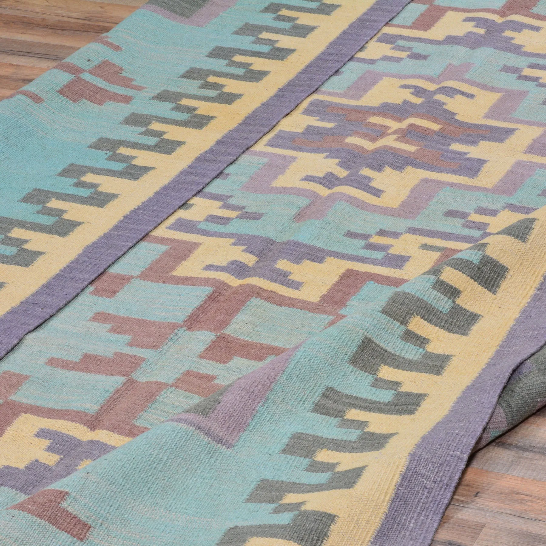 Hand-Woven Southwestern Design Wool Handmade Rug (Size 6.5 X 9.11) Cwral-8694