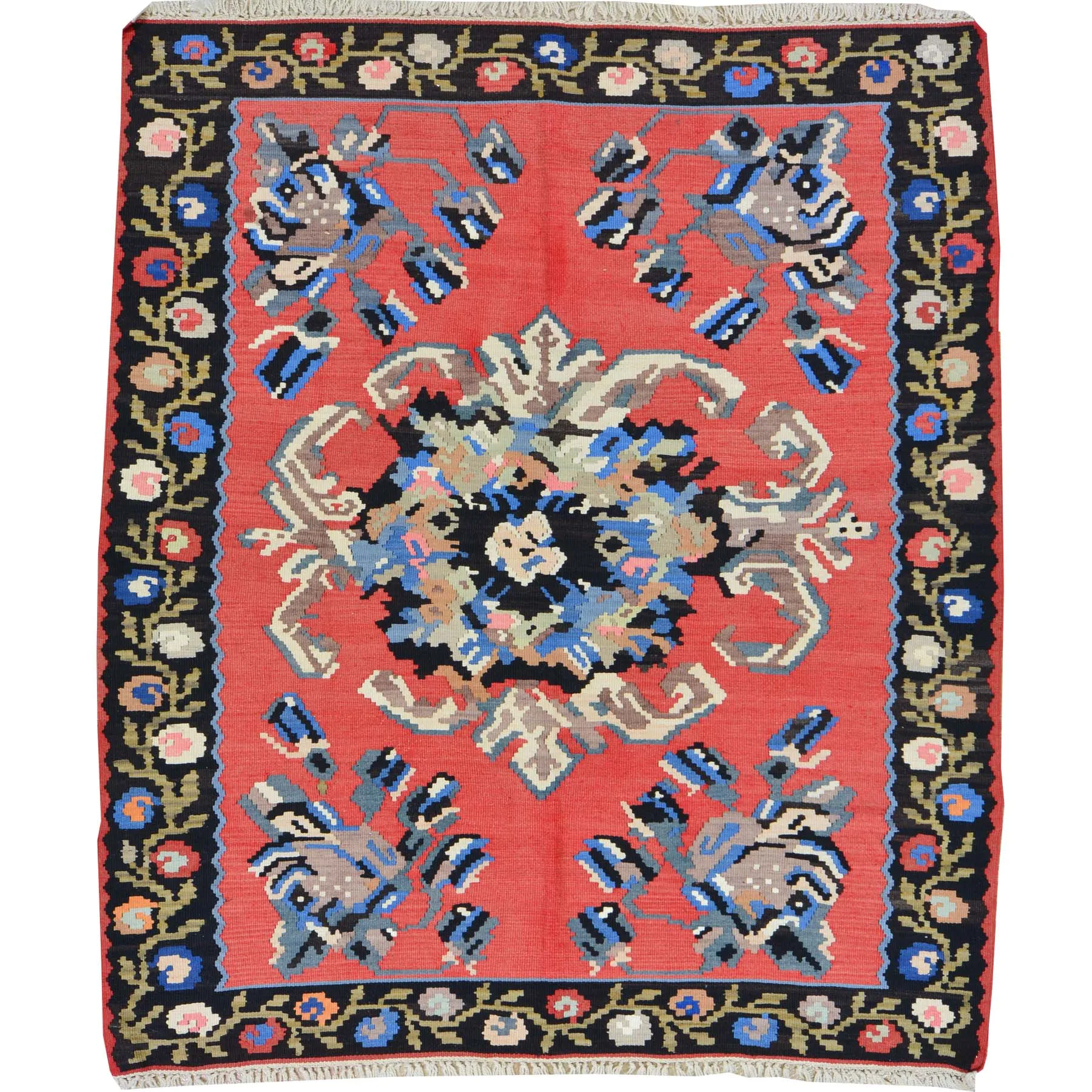 Hand-Woven Turkish Flatweave Kilim Handmade Wool Rug (Size 4.10 X 6.4) Brrsf-1389