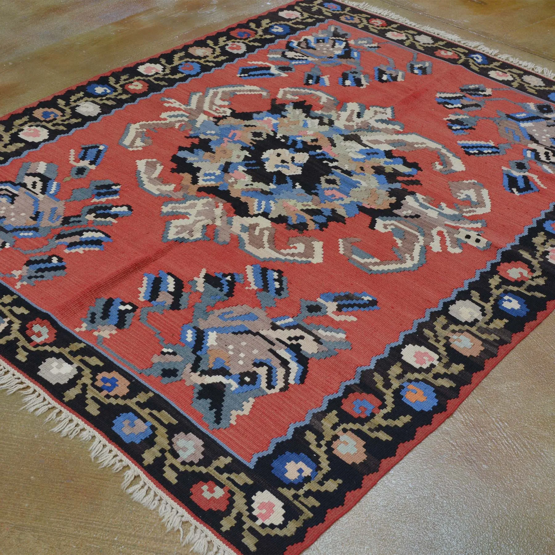 Hand-Woven Turkish Flatweave Kilim Handmade Wool Rug (Size 4.10 X 6.4) Brrsf-1389