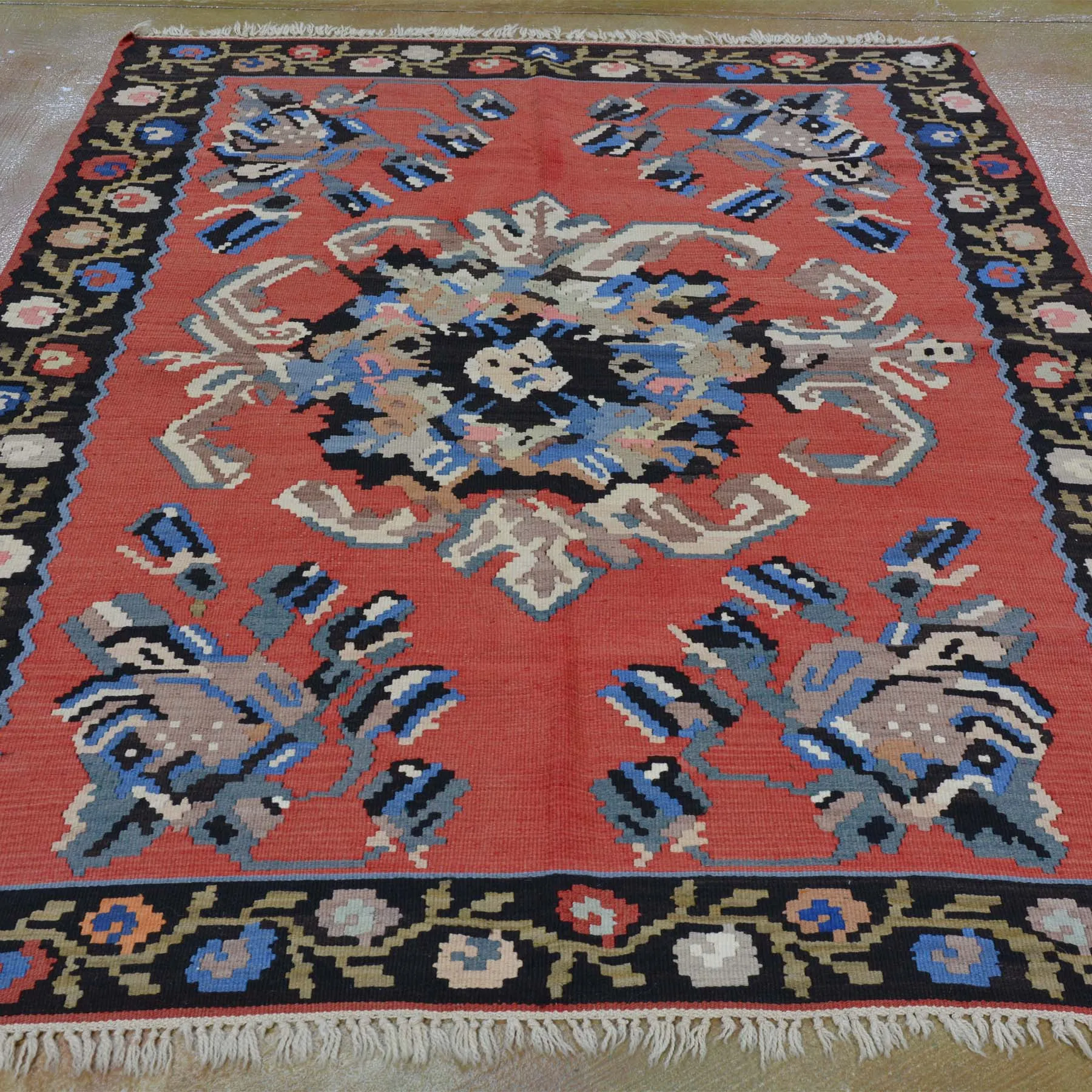 Hand-Woven Turkish Flatweave Kilim Handmade Wool Rug (Size 4.10 X 6.4) Brrsf-1389