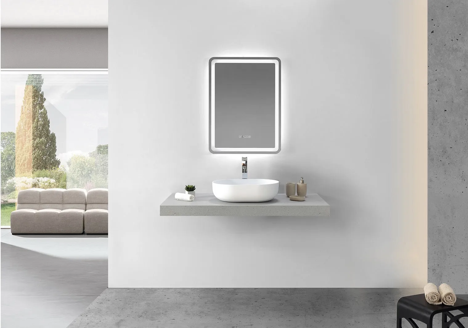 Hugi Matte White Stone Basin - 500mm - B1151