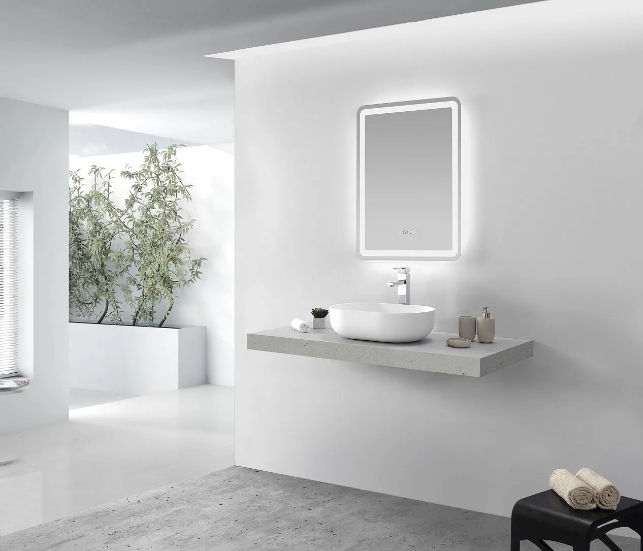 Hugi Matte White Stone Basin - 500mm - B1151