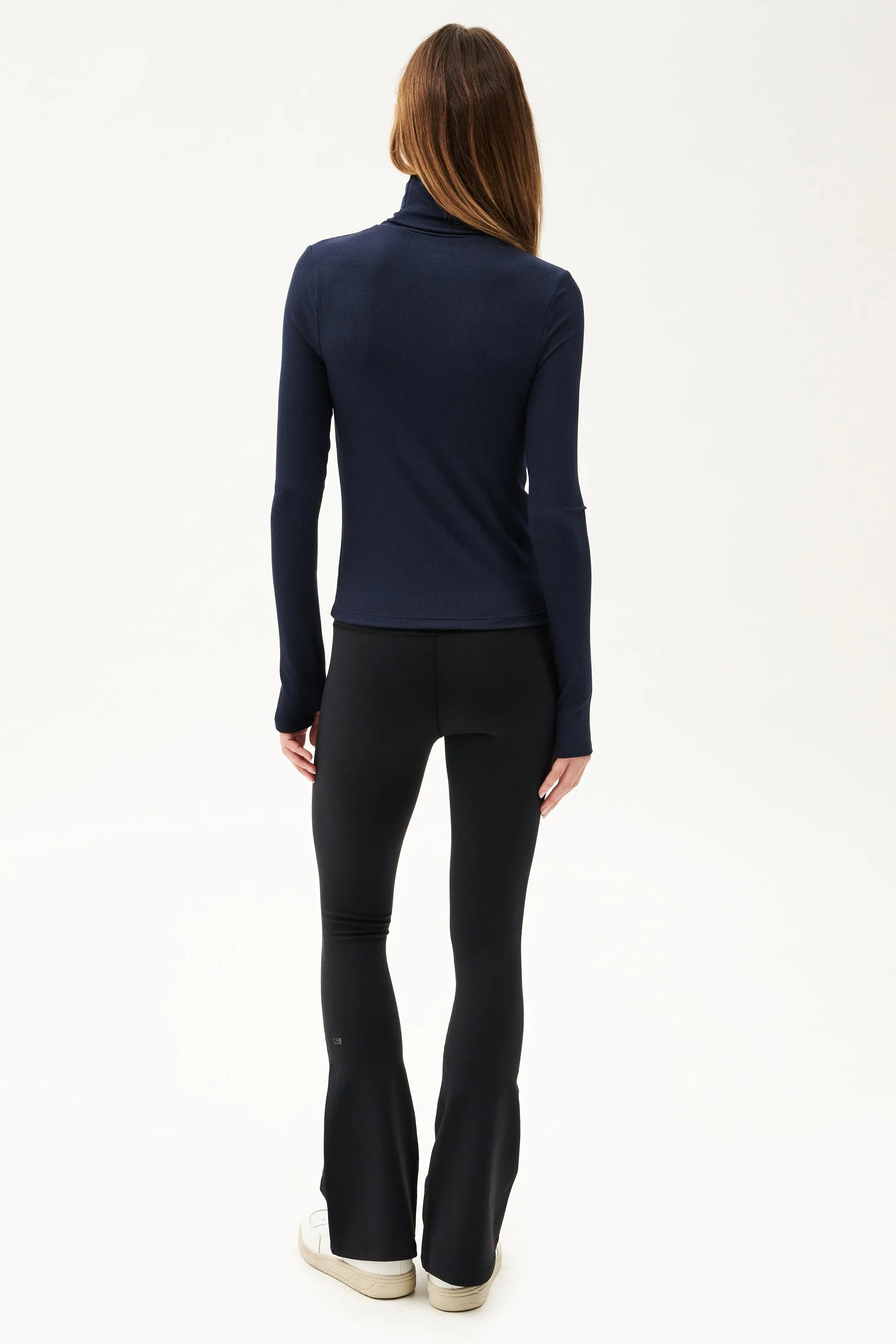 Jackson Rib Full Length Turtleneck - Indigo