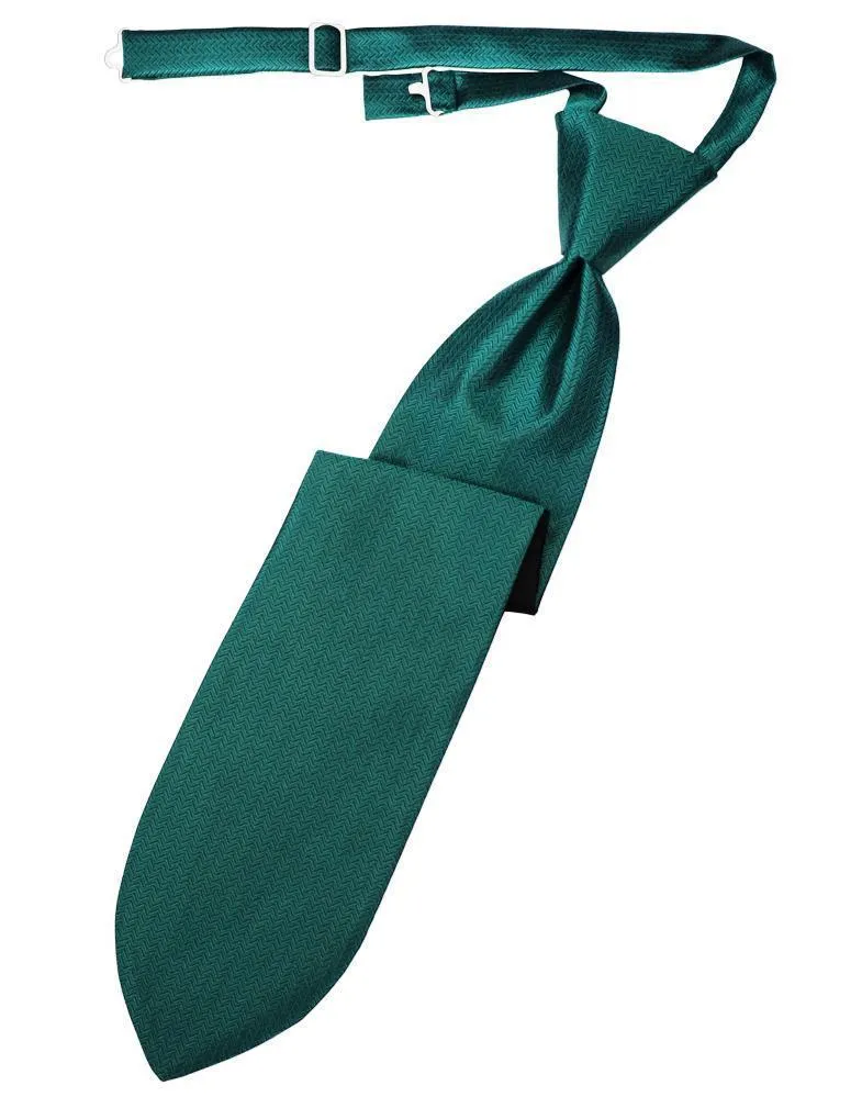 Jade Herringbone Kids Necktie