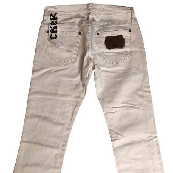 John Richmond ROCKER White Denim Jeans Sz 28 NWT