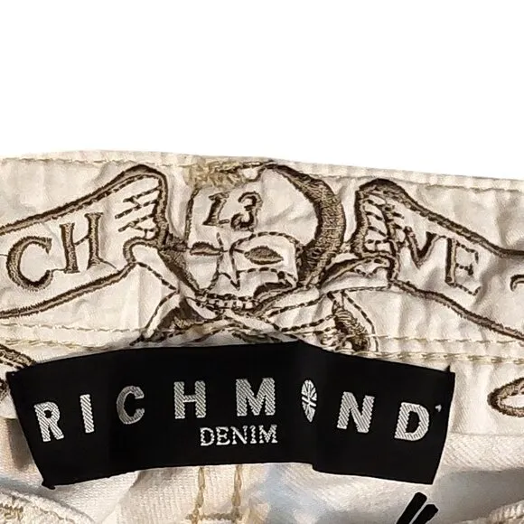 John Richmond ROCKER White Denim Jeans Sz 28 NWT