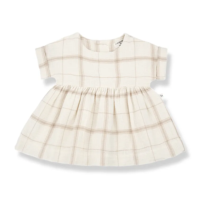JOSEPHINE woven s.sleeve dress - beige