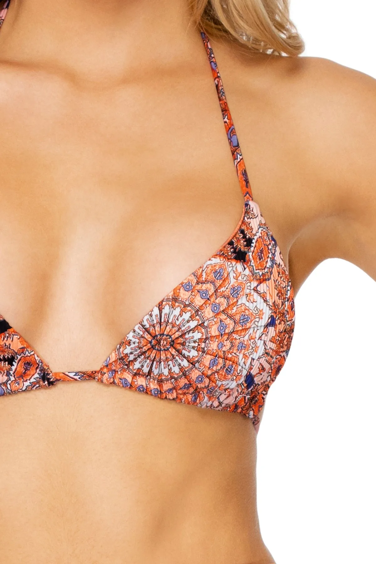LA REINA DEL SUR - Triangle Top & Wavey Ruched Back Brazilian Tie Side Bottom • Multicolor