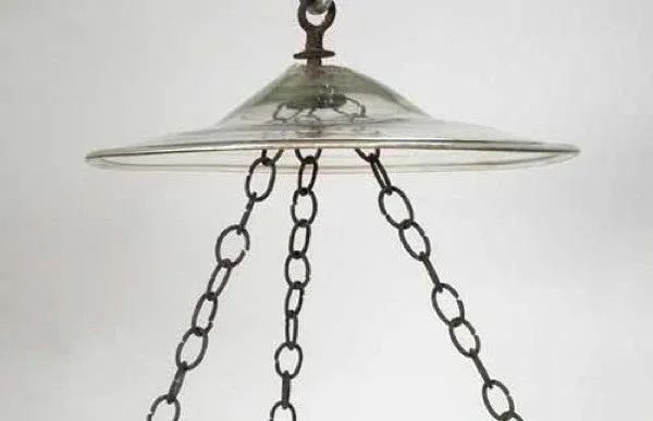 Large English Regency Style Clear Glass Pendant Hall Lantern
