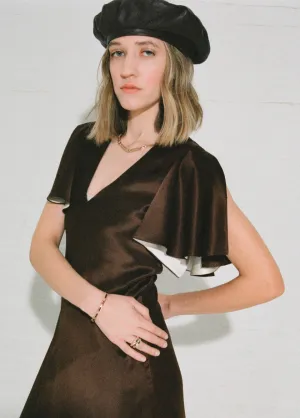 Leather Beret Sable