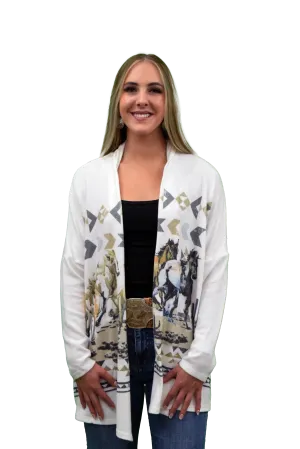 Liberty Wear Collection Cardigan: Desert Horses