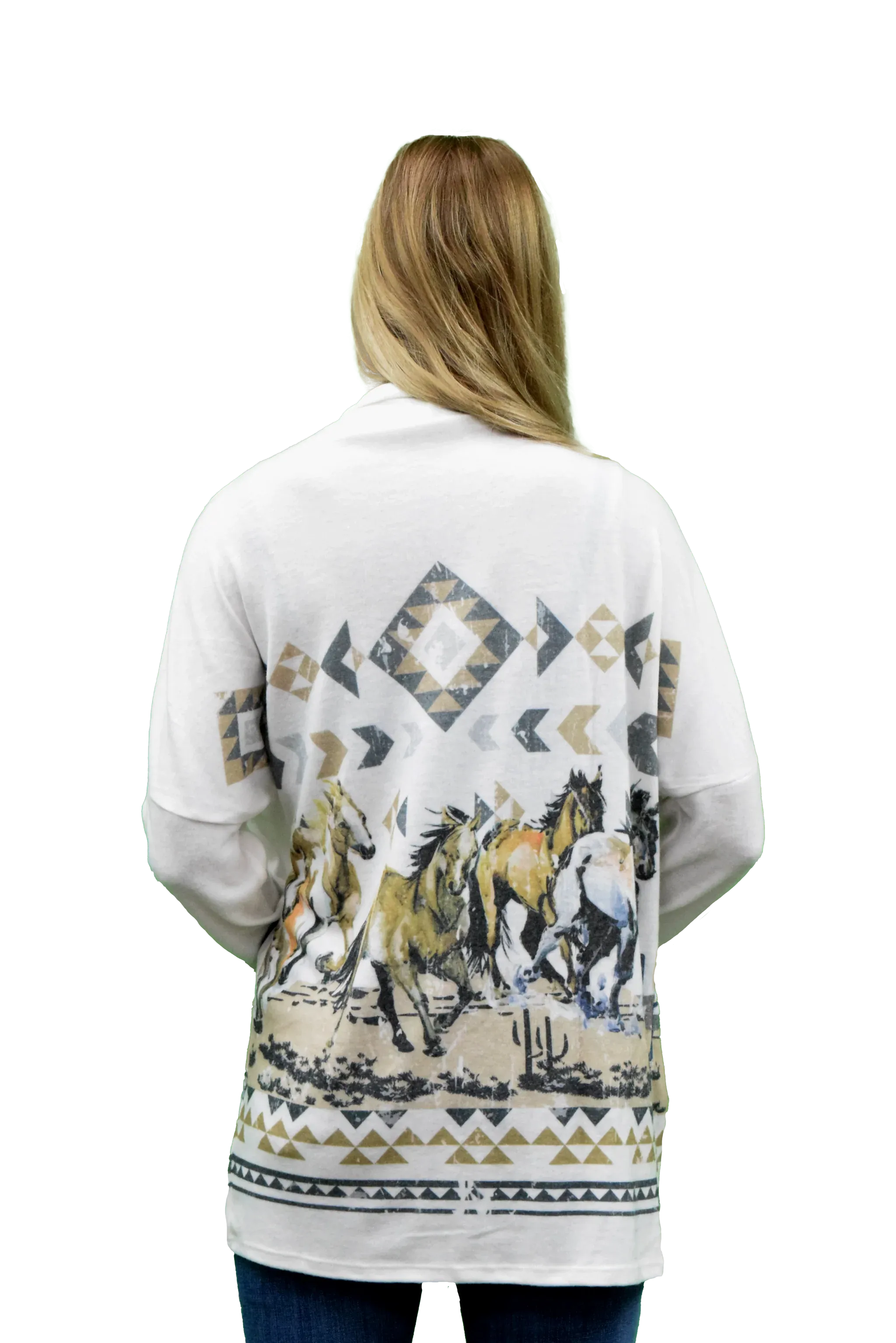 Liberty Wear Collection Cardigan: Desert Horses