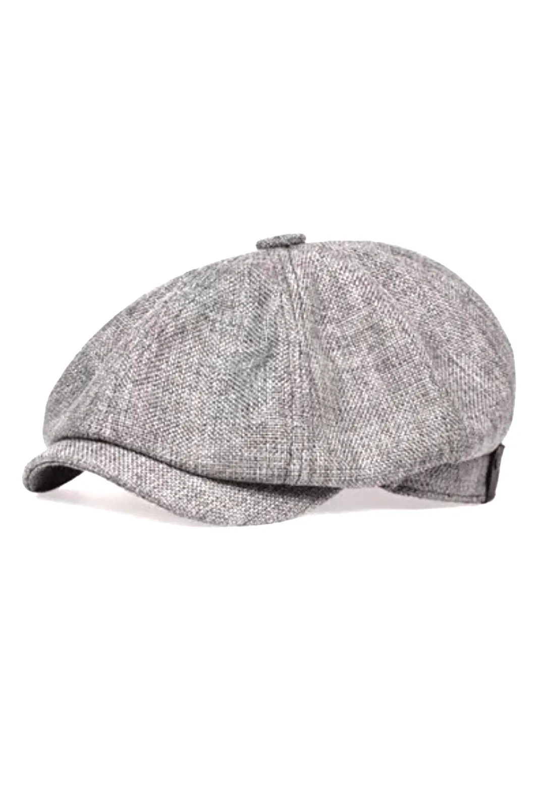 Light Grey Woven News Boy Cap