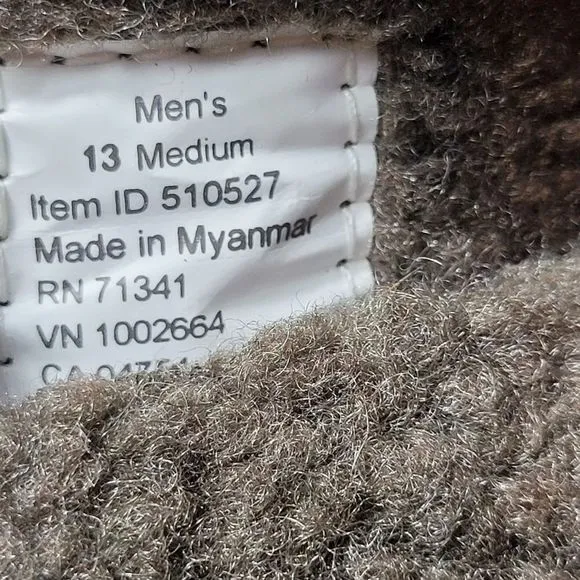 L.L. BEAN  Men's Ash Suede Slide On Open Heel Mountain Slipper Scuffs Size 13