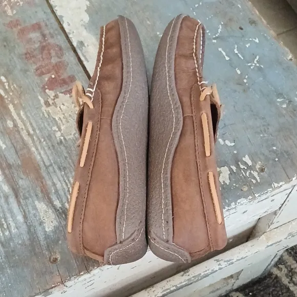 L.L.Bean mens suede loafer slippers plaid insole 8 M 212164