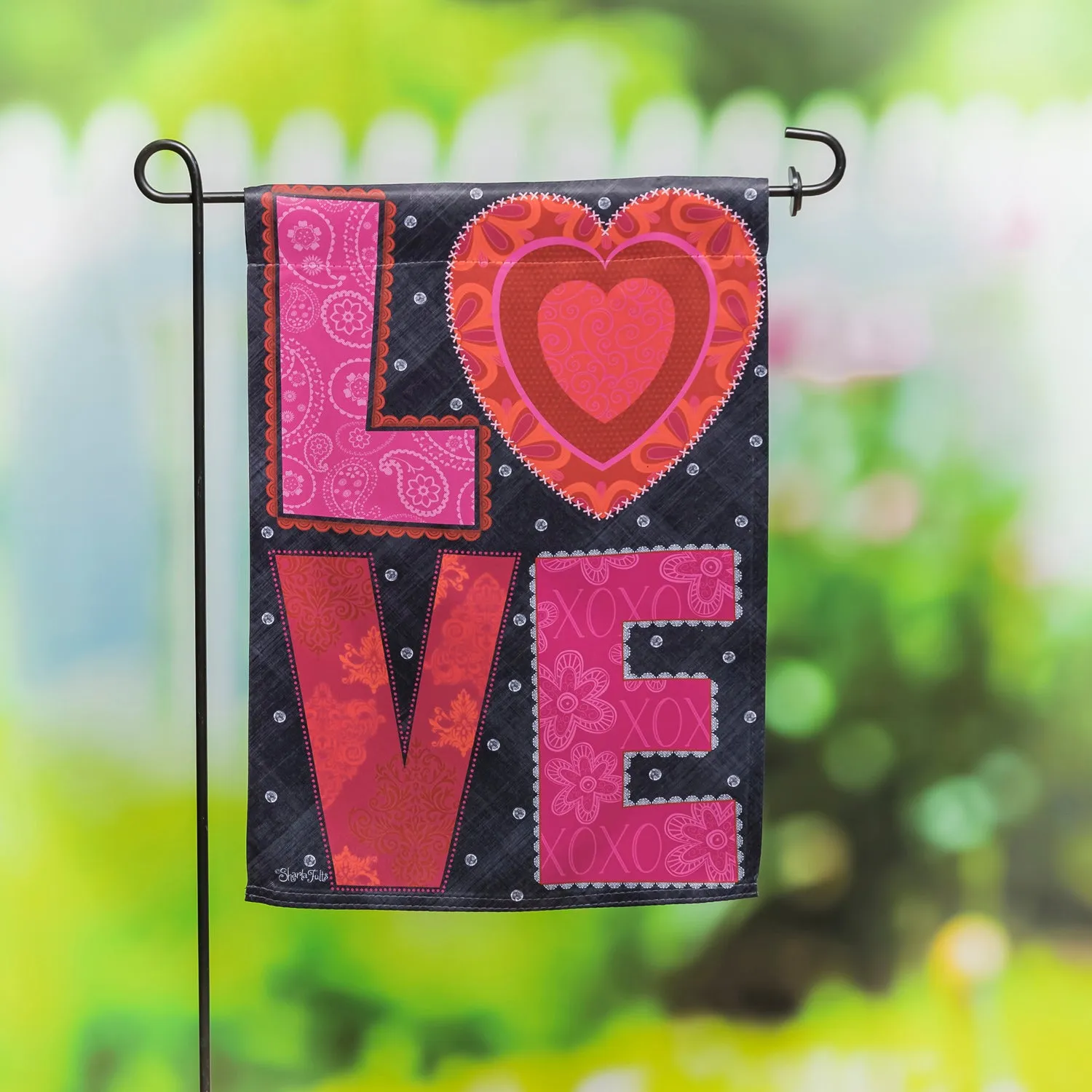 Love Heart Garden Suede Flag,14s10655