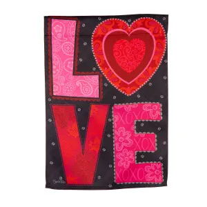 Love Heart Garden Suede Flag,14s10655