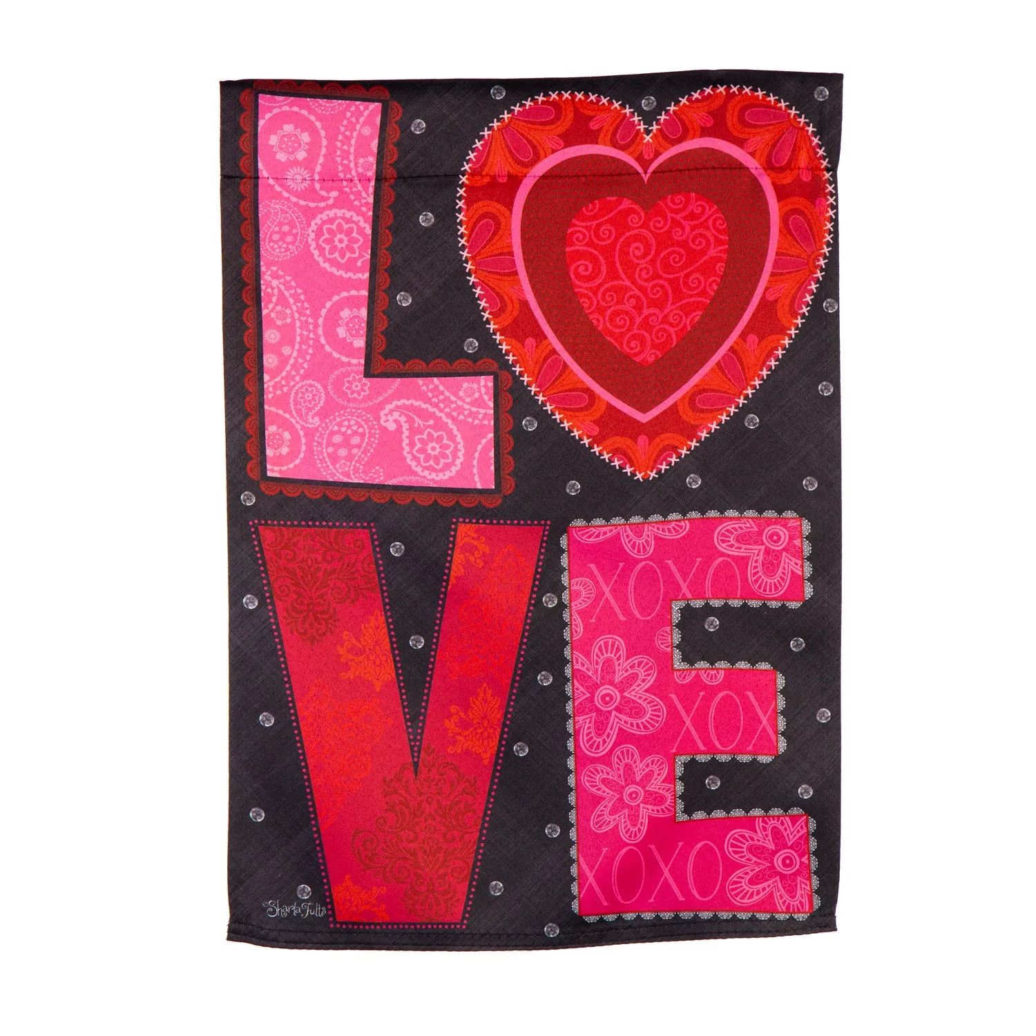 Love Heart Garden Suede Flag,14s10655